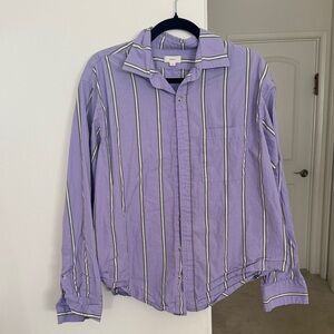 DONNI - purple striped pop shirt
